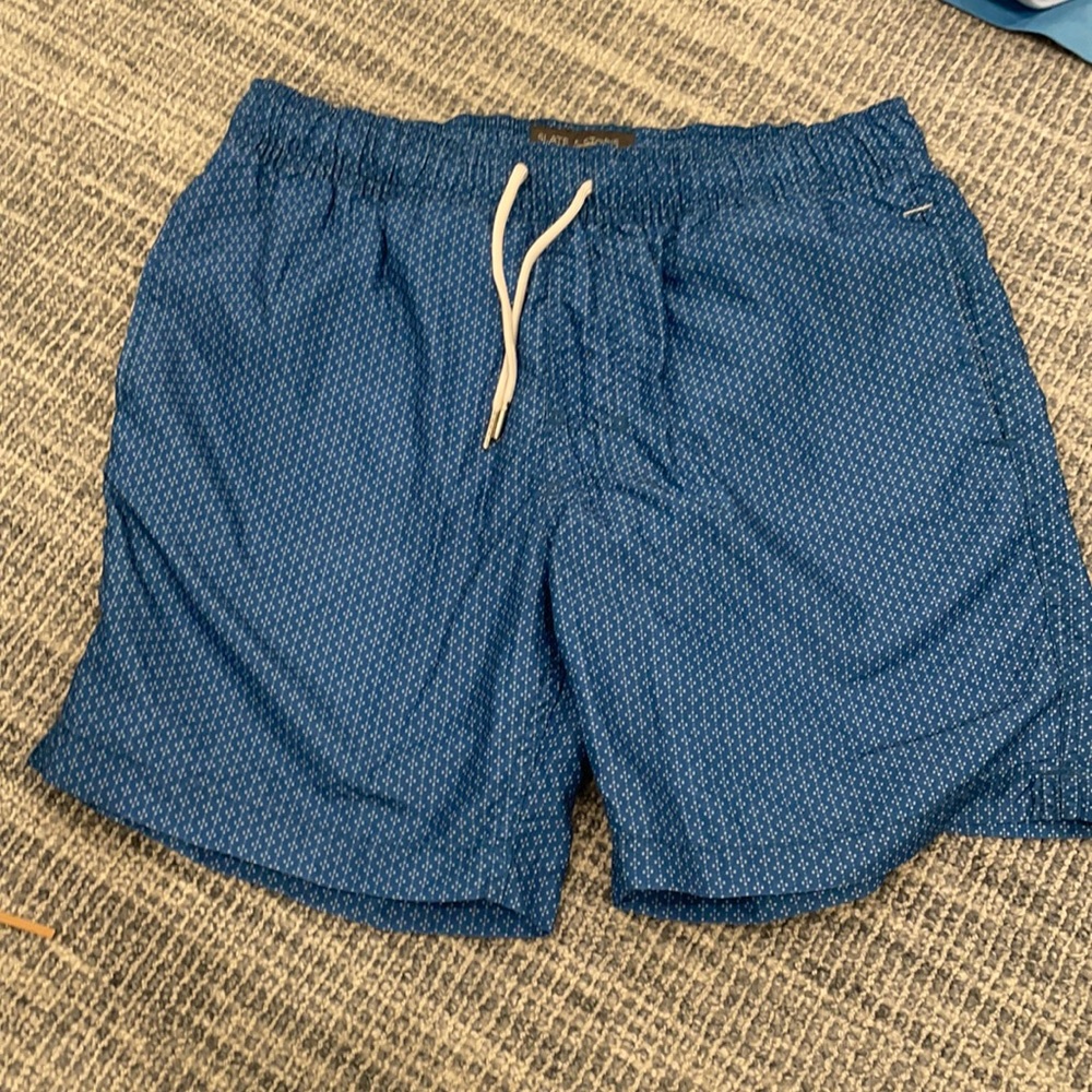 Slate & Stone blue patterned swim trunks